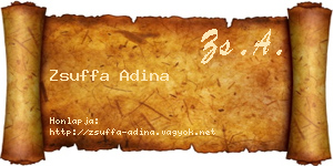 Zsuffa Adina névjegykártya